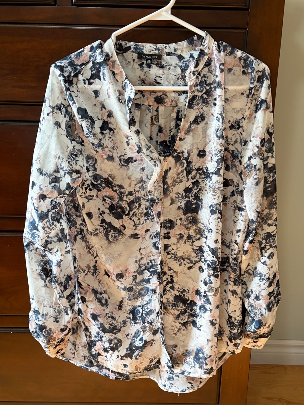 Dynamite Floral Button-Down Blouse